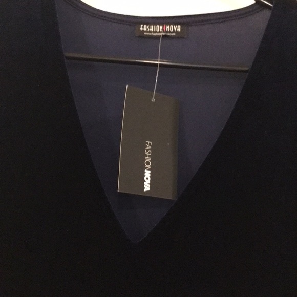 (NAVY) Fashion Nova Love Sex Magic Velvet dress - Picture 2 of 5